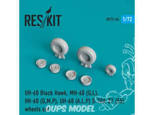 ResKit kit d'amelioration Helico RS72-0044 Ensemble de roues UH-60 Black Hawk MH-60 GL HH-60 GMP UH-60 ALP S-70A-27 55 1/72
