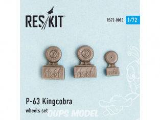 ResKit kit d'amelioration avion RS72-0083 Ensemble de roues P-63 Kingcobra 1/72