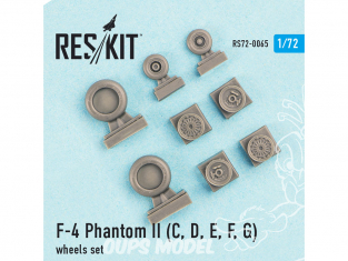 ResKit kit d'amelioration avion RS72-0065 Ensemble de roues F-4 Phantom II (C, D, E, F,G) 1/72