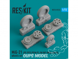 ResKit kit d'amelioration avion RS72-0122 Ensemble de roues MiG-21 (PF/PFS/PFM/FL/M/MF/MFN/SM/R) 1/72