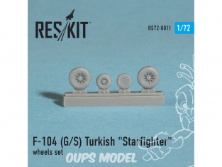 ResKit kit d'amelioration avion RS72-0011 Ensemble de roues F-104 (G/S) Turkish "Starfighter" 1/72