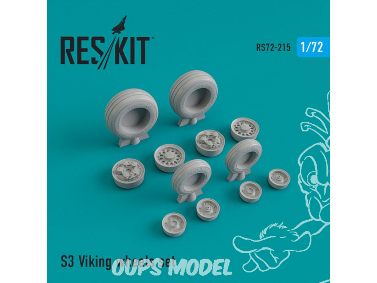 ResKit kit d'amelioration avion RS72-0215 Ensemble de roues S-3 Viking 1/72