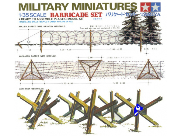 tamiya maquette militaire 35027 set de barricades 1/35