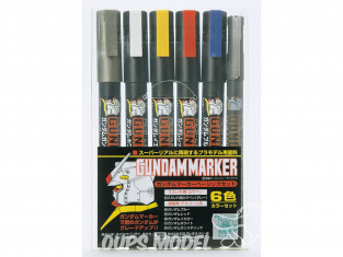 Mr Hobby GMS-105 Ensemble de 6 couleurs Gundam Marker Basic