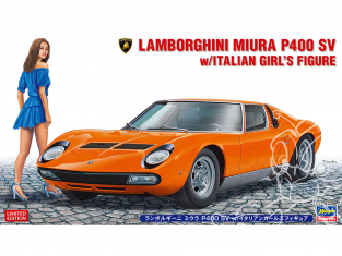 Hasegawa maquette voiture 20423 Lamborghini Miura P400 SV avec figurine de fille italienne 1/24