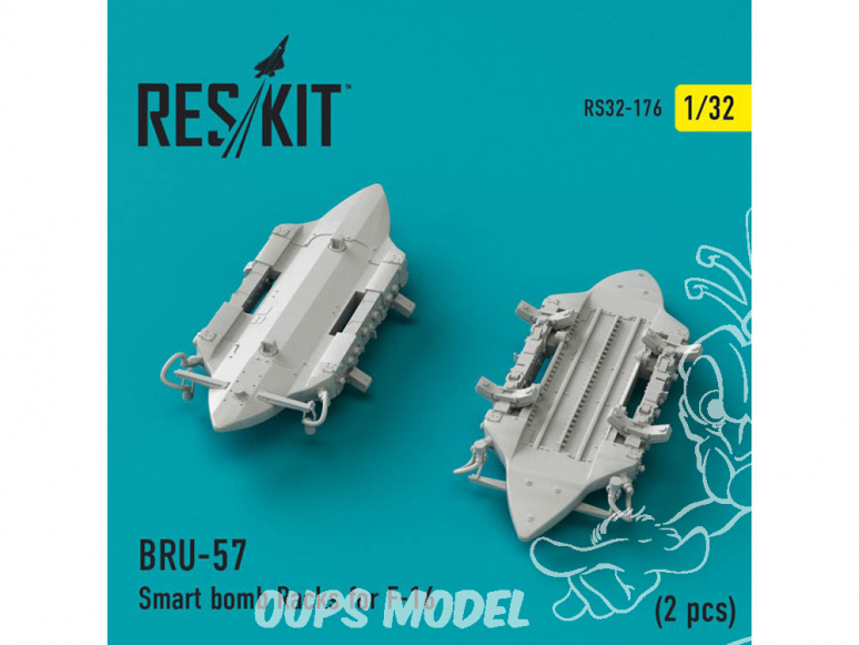 ResKit kit d'amelioration Avion RS32-0176 Porte-bombes intelligents BRU-57 pour F-16 (2 pièces) 1/32