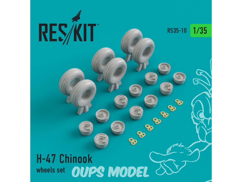 ResKit Kit RS35-0010 Ensemble de roues pour H-47 Chinook 1/35