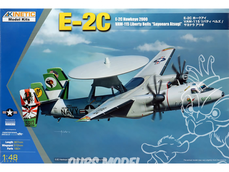 Kinetic maquette avion K48066 E-2C Hawkeye 2000 VAW-115 Liberty Bells Sayonara Atsugi 1/48