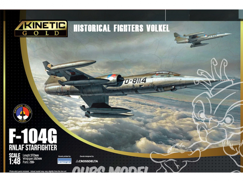 Kinetic maquette avion K48090 F-104G RNLAF Starfighter edition Gold 1/48