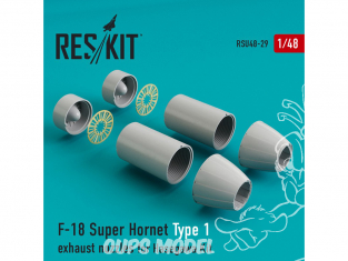 ResKit kit d'amelioration Avion RSU48-0029 Tuyère pour F-18 Super Hornet Type 1 Hasegawa 1/48