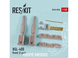 ResKit kit RS48-0056 BGL-400 Bombe (2 pcs) pour Mirage F.1 Mirage 2000 et Sepecat Jaguar 1/48