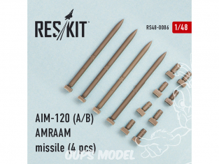 ResKit kit RS48-0086 AIM-120 (A/B) AMRAAM missile (4 pcs) pour F-15A/C/D/E, F-16A/C, F/A-18A/C 1/48