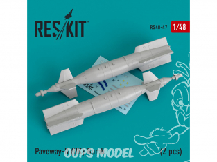 ResKit kit RS48-0047 Paveway-II (UK) Bombes (2 pcs) pour Tornado, Eurofighter,Buccaneer, Harrier 1/48