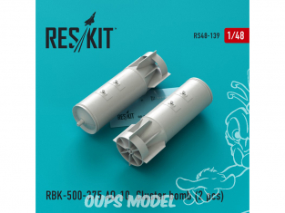 ResKit kit RS48-0139 RBK-250-275 AO-1 Cluster bomb (4 pcs) pour Su-17, Su-24, Su-25, Su-34, MiG-21, MiG-27 1/48