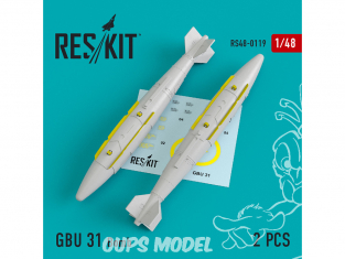 ResKit kit RS48-0119 GBU 31 bombe (2 pcs) pour A-10, B-1, B-2, F-15, F-16, F-35 1/48