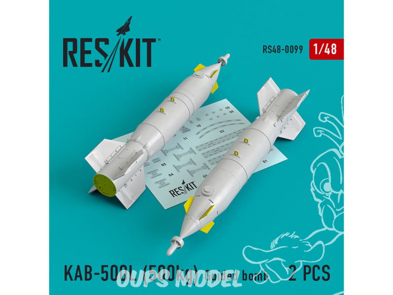 ResKit kit RS48-0099 KAB-500L (500kg) Guided bomb (2 pcs) 1/48
