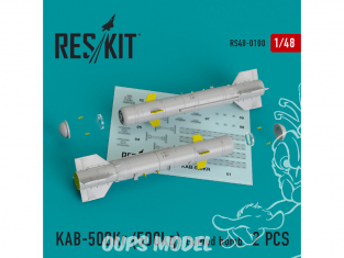 ResKit kit RS48-0100 KAB-500Kr (500kg) Guided bomb (2 pcs) pour Su-24, Su-34, Su-30, Su-39, Mig-27, Yak-130 1/48
