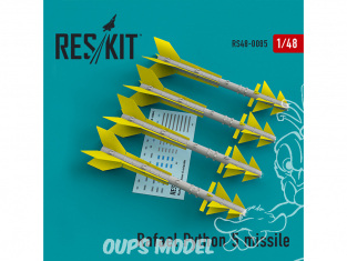 ResKit kit RS48-0085 Rafael Python 5 missile (4 pcs) pour F-16I, F-16D, F-15I Mirage F.1 1/48