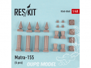 ResKit kit RS48-0060 Matra-155 (4 pcs) pour Hunter, Canberra, Harrier, Phantom, Jaguar, Hawk, Strikemaster 1/48