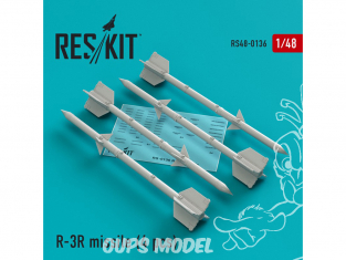 ResKit kit RS48-0136 R-3R missile (4 pcs) pour Mig-21 et Mig-23 1/48
