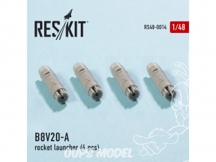 ResKit kit RS48-0014 B8V20-А lance-roquettes (4 pcs) pour Mi-8/17/24/28 Ka-29/32/50/52 1/48