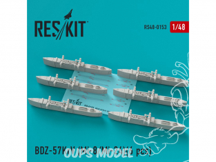 ResKit kit RS48-0153 BDZ-57KrV Racks (6 pcs) pour Mi-8 et Mi-24 1/48