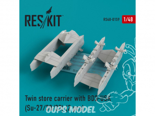 ResKit kit RS48-0159 Twin store carrier avec BD3-USK (2 pcs) pour Su27 Su30 et Su33 1/48