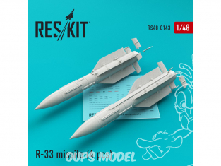 ResKit kit RS48-0143 R-33 missile (4 pcs) pour Mig-31 1/48