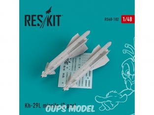 ResKit kit RS48-0102 Kh-29L (AS-14A 'Kedge) missile Su-17 Su-25 Su-24 Su-34 Su-30 Su-39 Mig-27 Yak-130 Mirage F.1 1/48