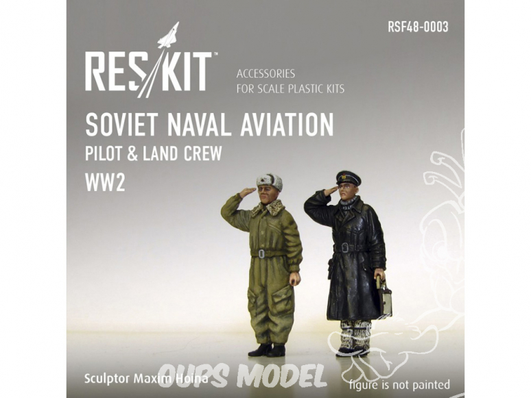 ResKit kit Figurine RSF48-0003 Pilote de l'aviation navale soviétique et équipage terrestre WWII 1/48