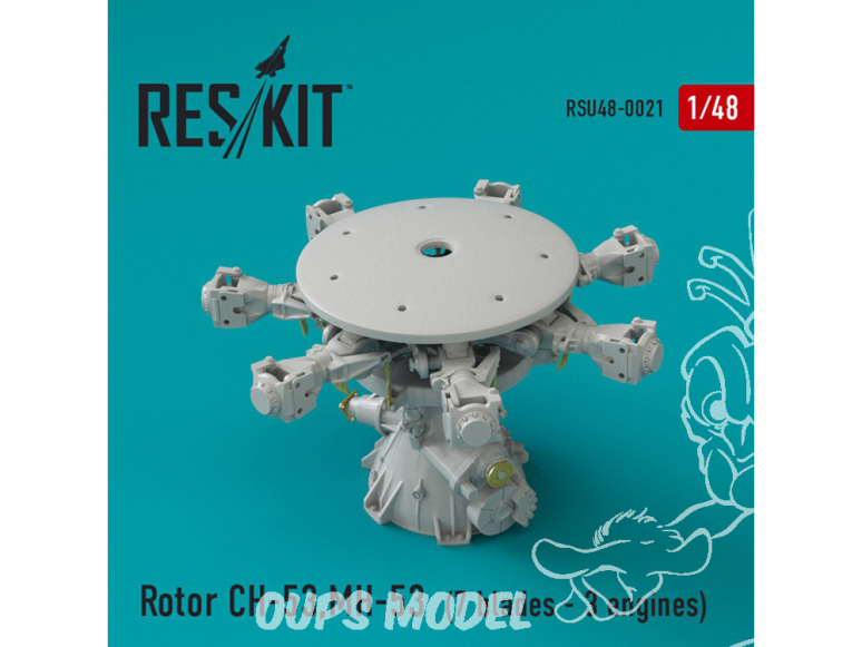 ResKit kit RSU48-0021 Rotor principal pour CH-53 Super Stallion, MH-53E Sea dragon (7 blades - 3 engines) 1/48