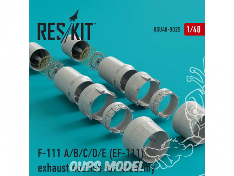 ResKit kit d'amelioration Avion RSU48-0025 Tuyère pour F-111 A / B / C / D / E (EF-111) pour Academy KIT 1/48