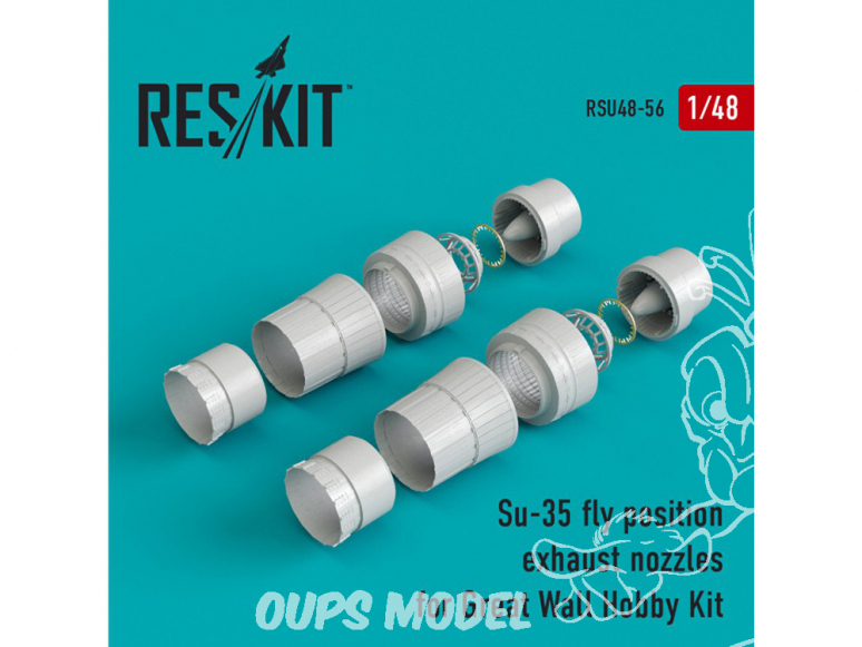 ResKit kit d'amelioration Avion RSU48-0056 Tuyère pour Su-35 position de vol kit Great Wall Hobby 1/48