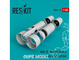 ResKit kit d'amelioration Avion RSU48-0042 Tuyère pour MiG-25 RB, RBT, BM, RBK, RBF, RBSh Foxbat kit ICM1/48