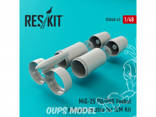 ResKit kit d'amelioration Avion RSU48-0043 Tuyère pour MiG-25 (P, PD, PDS) Foxbat kit ICM 1/48