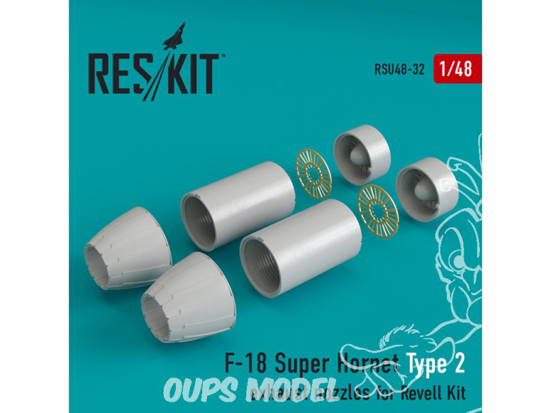 ResKit kit d'amelioration Avion RSU48-0032 Tuyère pour F-18 Super Hornet Type 2 kit Revell 1/48
