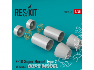 ResKit kit d'amelioration Avion RSU48-0030 Tuyère pour F-18 Super Hornet Type 2 kit Hasegawa 1/48