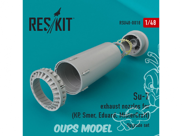 ResKit kit d'amelioration Avion RSU48-0018 Tuyère pour Su-7 kit KP Smer Eduard et Mistercraft 1/48