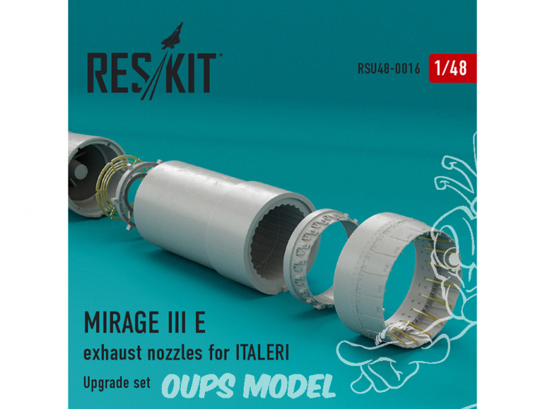 ResKit kit d'amelioration Avion RSU48-0016 Tuyère pour MIRAGE III (E) kit Italeri 1/48