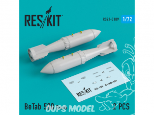 ResKit kit RS72-0109 BeTab 500 Bombe (2 pcs) pour Su-17, Su-24, Su-25, Su-34, MiG-27 1/48