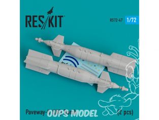 ResKit kit RS72-0047 Paveway-II (UK) Bombes (2 pcs) pour Tornado, Eurofighter,Buccaneer, Harrier 1/72