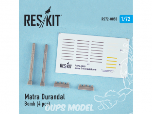 ResKit kit RS72-0050 Matra Durandal bombe 4 pcs pour F-15 E Strike Eagle, F-111, Mirage 2000 1/72