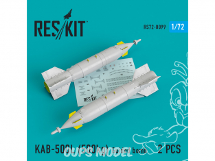 ResKit kit RS72-0099 KAB-500L (500kg) Guided bomb (2 pcs) pour Su-24/30/34, MiG-27, MiG-29SMT, YAK-130 1/72