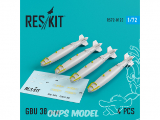 ResKit kit RS72-0120 GBU 38 Bombe (4 pcs) pour A-10 F-16 F-15 F-22 F-35 1/72