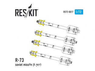 ResKit kit RS72-0017 R-73 soviet missile (4 pcs) pour Su-27/30/33/35/37/32 MiG-29 1/72