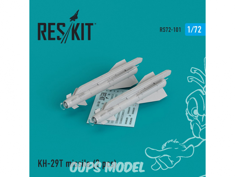 ResKit kit RS72-0101 Kh-29T (AS-14B 'Kedge) missile Su-17 Su-25 Su-24 Su-34 Su-30 Su-39 Mig-27 Yak-130 Mirage F.1 1/72