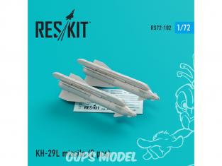 ResKit kit RS72-0102 Kh-29L (AS-14A 'Kedge) missile Su-17 Su-25 Su-24 Su-34 Su-30 Su-39 Mig-27 Yak-130 Mirage F.1 1/72