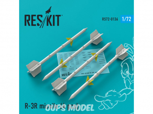 ResKit kit RS72-0136 R-3R missile (4 pcs) pour Mig-21 et Mig-23 1/72