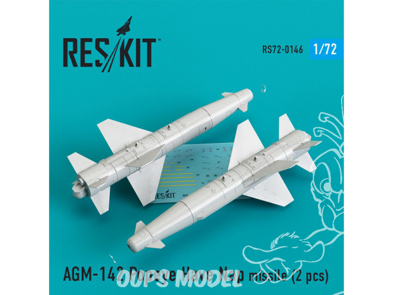 ResKit kit RS72-0146 AGM-142 Popeye Have Nap missile (2 pcs) pour F-4, F-15, F-16 et F-111 1/72