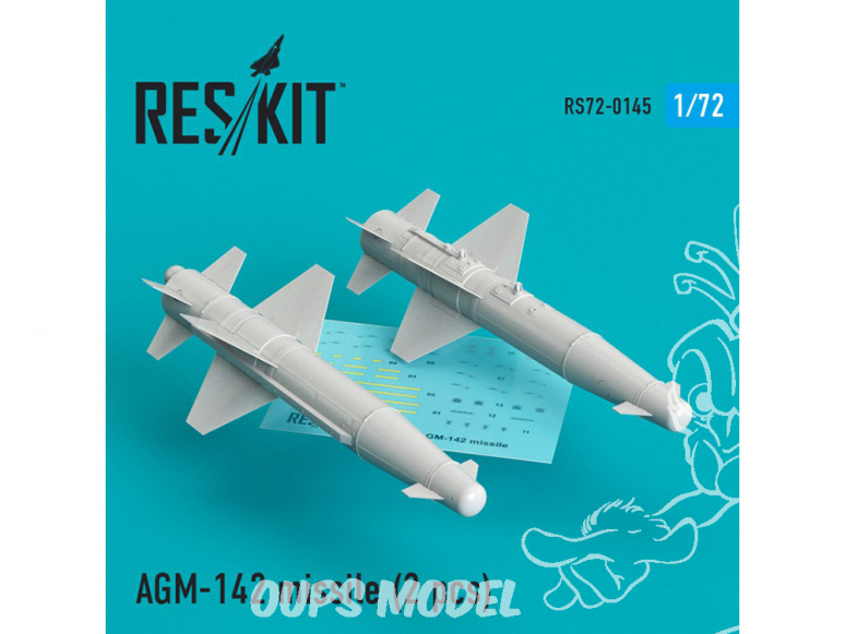 ResKit kit RS72-0145 AGM-142 missile (2 pcs) pour F-4, F-15, F-16 et F-111 1/72